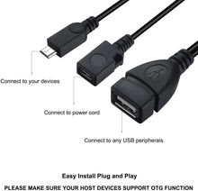 Load image into Gallery viewer, Micro USB to USB Port Adapter (OTG Cable + Power Cable)