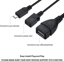 Load image into Gallery viewer, Micro USB to USB Port Adapter (OTG Cable + Power Cable)
